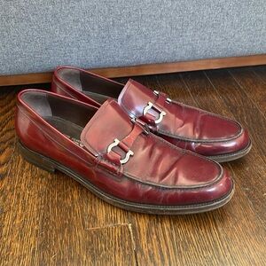 Salvatore Ferragamo Cherry Red Loafer Dress Shoes